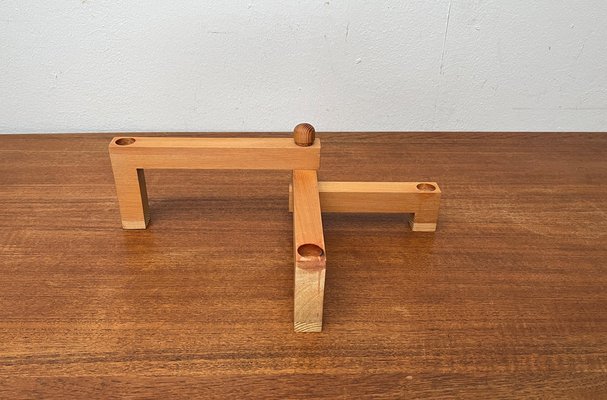 Mid-Century Danish Wooden Swivel Candleholder, 1960s-UAH-1796692