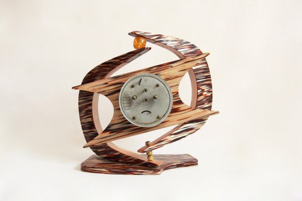 Mid-Century Desdet Table Clock from Veglia, Italy, 1960s-HUY-1072496