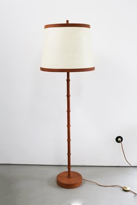 Mid-Century Design Leather Floor Lamp by Charlotte Waver, 1960s-FJP-2032232