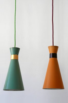 Mid-Century Diabolo Pendant Lamps, 1950s, Set of 2-WPT-574091