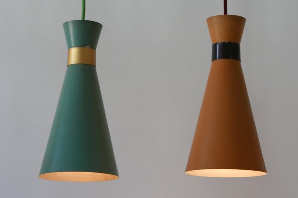 Mid-Century Diabolo Pendant Lamps, 1950s, Set of 2-WPT-574091