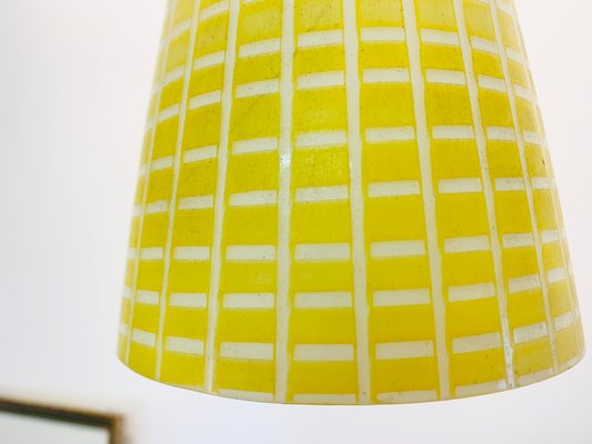 Mid-Century Diabolo Yellow Glass Ceiling Lamp by Aloys Gangkofner for Peill & Putzler, 1950s-PYR-657458