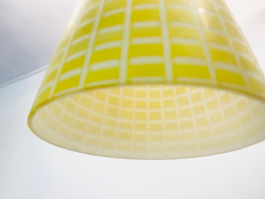 Mid-Century Diabolo Yellow Glass Ceiling Lamp by Aloys Gangkofner for Peill & Putzler, 1950s-PYR-657458