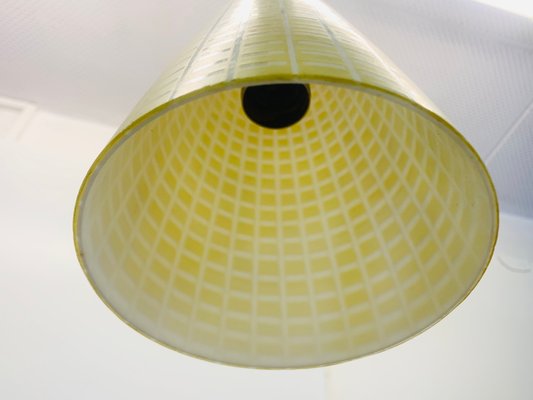 Mid-Century Diabolo Yellow Glass Ceiling Lamp by Aloys Gangkofner for Peill & Putzler, 1950s-PYR-657458