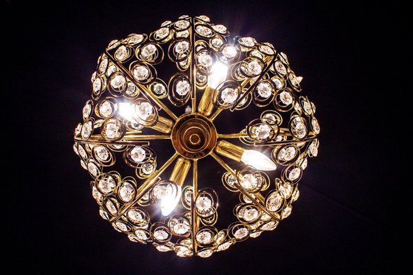 Mid-Century Diamond Crystal Globe Chandelier by Gaetano Sciolari, 1960-MBH-1032722