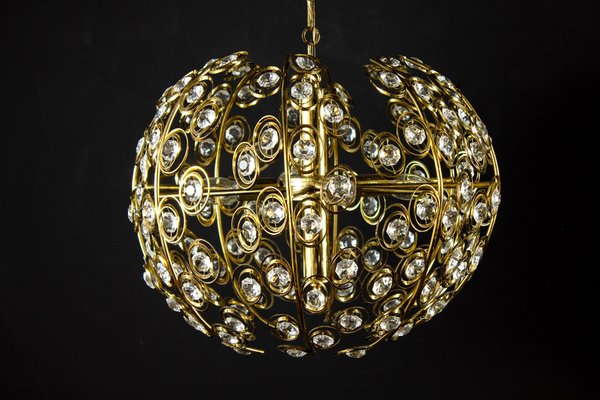 Mid-Century Diamond Crystal Globe Chandelier by Gaetano Sciolari, 1960-MBH-1032722