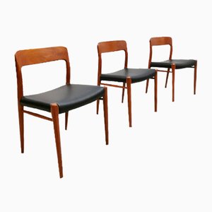 Mid-Century Dining Chairs by Niels O. Møller for J.L. Møller Møbelfabrik, Set of 3-BW-913265