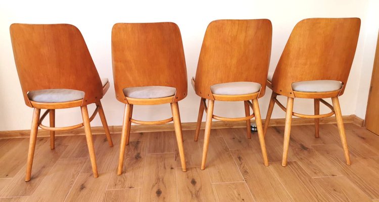 Mid-Century Dining Chairs by Oswald Haerdtl for Drevopodnik Holesov, Set of 4-DHD-1309390