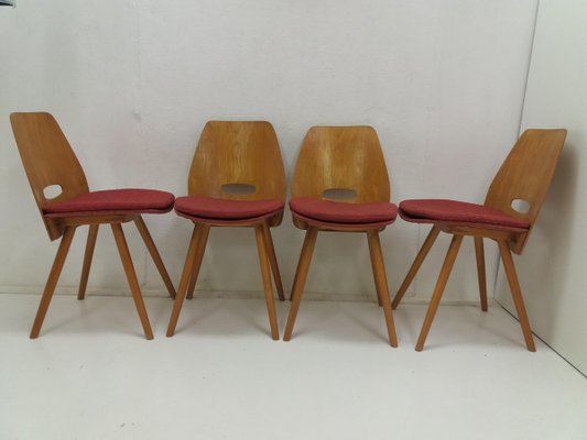 Mid-Century Dining Chairs from Tatra Pravenec, 1960s, Set of 4-TZ-920248