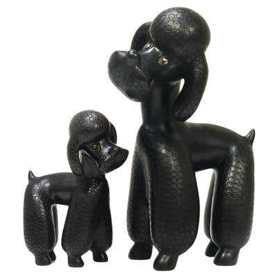 Mid-Century Dog Poodle Sculptures by Leopold Anzengruber, 1950s, Set of 2-MWV-1743504