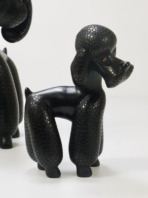 Mid-Century Dog Poodle Sculptures by Leopold Anzengruber, 1950s, Set of 2-MWV-1743504