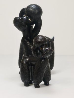 Mid-Century Dog Poodle Sculptures by Leopold Anzengruber, 1950s, Set of 2-MWV-1743504