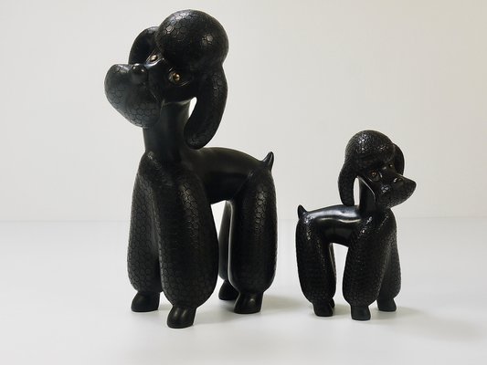 Mid-Century Dog Poodle Sculptures by Leopold Anzengruber, 1950s, Set of 2-MWV-1743504