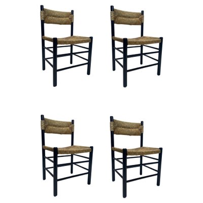 Mid-Century Dordogne Chairs in the style of Charlotte Perriand, 1960s, Set of 4-KKZ-1814213