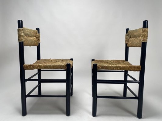 Mid-Century Dordogne Chairs in the style of Charlotte Perriand, 1960s, Set of 4-KKZ-1814213