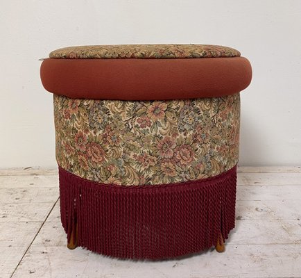 Mid-Century Dutch Ottoman Pouf with Fringes, 1960s-WZZ-1152655