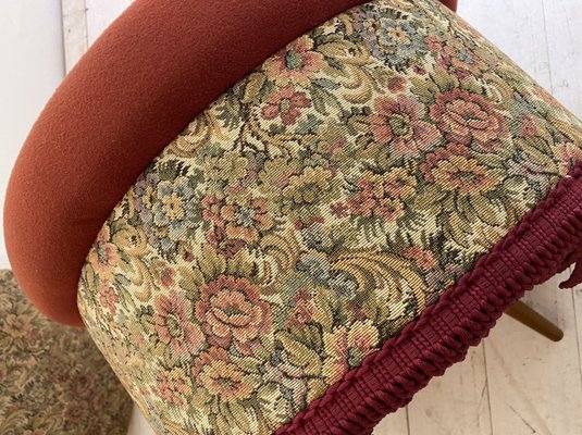 Mid-Century Dutch Ottoman Pouf with Fringes, 1960s-WZZ-1152655