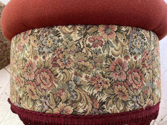 Mid-Century Dutch Ottoman Pouf with Fringes, 1960s-WZZ-1152655