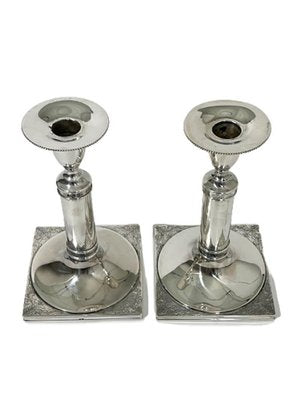 Mid-Century Dutch Silver Candleholders, Set of 2-UCH-1224428