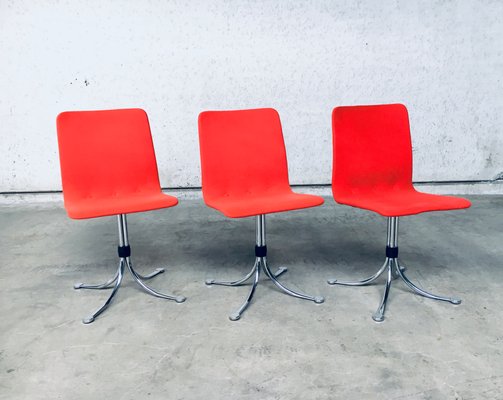 Mid-Century Dutch Steel Dining Chairs from Brabantia, 1970s, Set of 3-RQV-850249