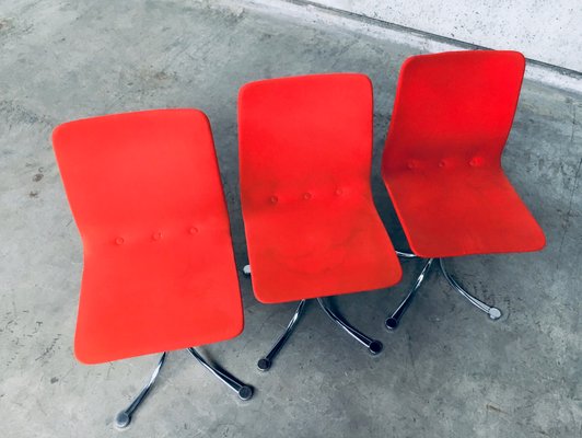 Mid-Century Dutch Steel Dining Chairs from Brabantia, 1970s, Set of 3-RQV-850249