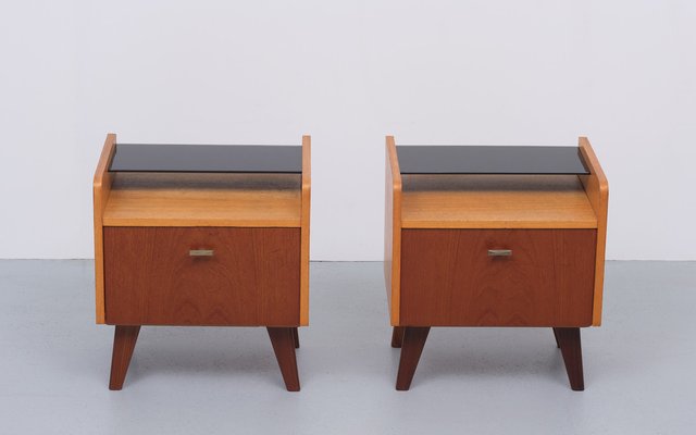 Mid-Century Dutch Teak Nightstands, 1960s, Set of 2-GCG-1240759