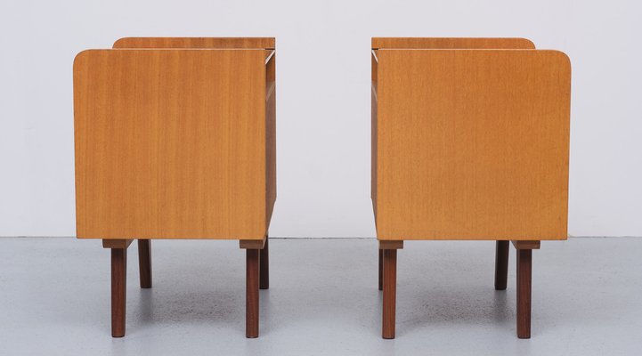 Mid-Century Dutch Teak Nightstands, 1960s, Set of 2-GCG-1240759