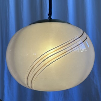 Mid-Century Ellipsoid Murano Glass Swirl Pendant, 1970s-NOT-2041300