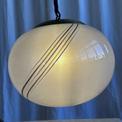 Mid-Century Ellipsoid Murano Glass Swirl Pendant, 1970s-NOT-2041300