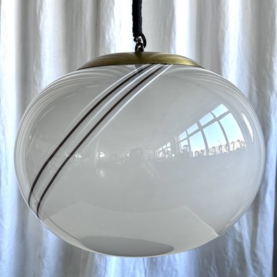 Mid-Century Ellipsoid Murano Glass Swirl Pendant, 1970s-NOT-2041300