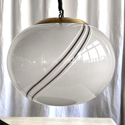 Mid-Century Ellipsoid Murano Glass Swirl Pendant, 1970s-NOT-2041300