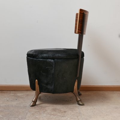 Mid-Century English Bronze Horse Leg Side Chair-JRP-946667