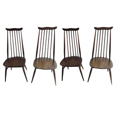 Mid-Century English Spindle Back Chairs by Lucian Ercolani for Ercol, Set of 4-TCS-1768753