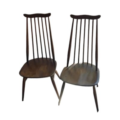 Mid-Century English Spindle Back Chairs by Lucian Ercolani for Ercol, Set of 4-TCS-1768753