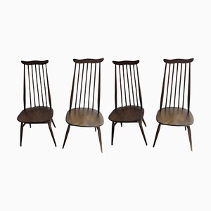 Mid-Century English Spindle Back Chairs by Lucian Ercolani for Ercol, Set of 4-TCS-1768753