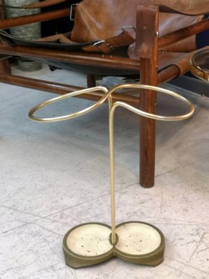 Mid-Century European Modern Brass & Steel Umbrella Stand, 1970s-UWE-1180503