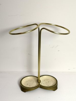 Mid-Century European Modern Brass & Steel Umbrella Stand, 1970s-UWE-1180503