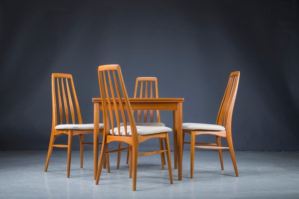 Mid-Century Eva Dining Chairs by Niels Koeefoed for Koefoed Hornslet, 1960s, Set of 4-ZZH-1250510