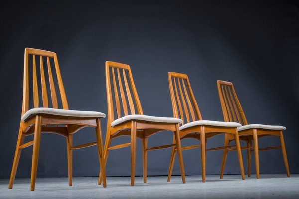 Mid-Century Eva Dining Chairs by Niels Koeefoed for Koefoed Hornslet, 1960s, Set of 4-ZZH-1250510