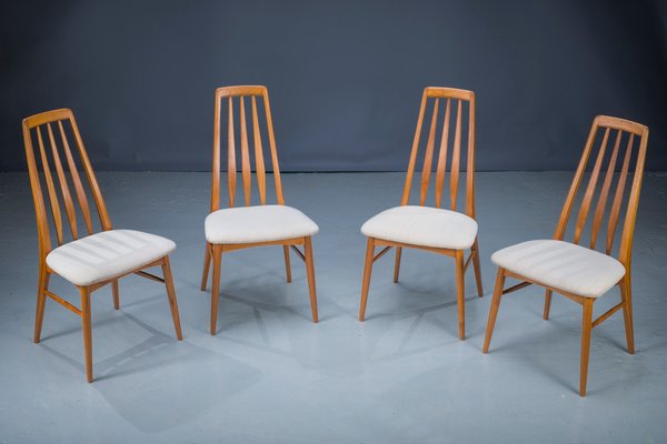 Mid-Century Eva Dining Chairs by Niels Koeefoed for Koefoed Hornslet, 1960s, Set of 4-ZZH-1250510