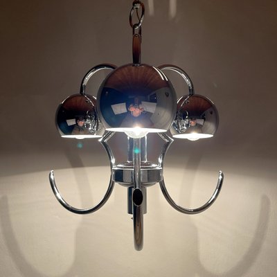 Mid-Century Eyeball Silver Pendant Lamp, Italy, 1970s-WQC-1189010