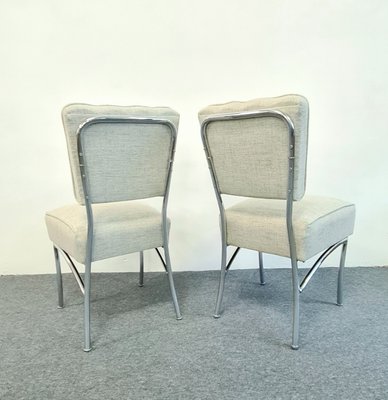 Mid-Century Fabric & Tubular Steel Dining Chairs in Bauhaus Style by Jozsef Peresztegi, 1960s, Set of 2-XCG-1427882