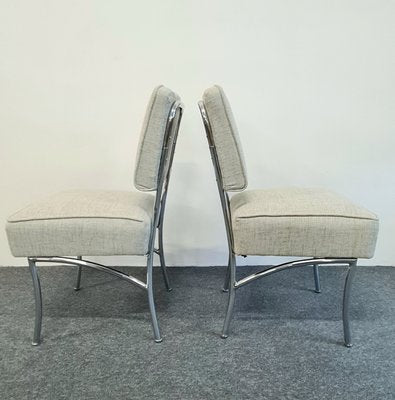 Mid-Century Fabric & Tubular Steel Dining Chairs in Bauhaus Style by Jozsef Peresztegi, 1960s, Set of 2-XCG-1427882