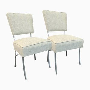 Mid-Century Fabric & Tubular Steel Dining Chairs in Bauhaus Style by Jozsef Peresztegi, 1960s, Set of 2-XCG-1427882