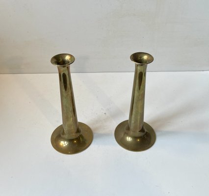 Mid-Century Fanfare Brass Candlesticks by Hans Bolling for Torben Ørskov, 1960s, Set of 2-LCR-1819440