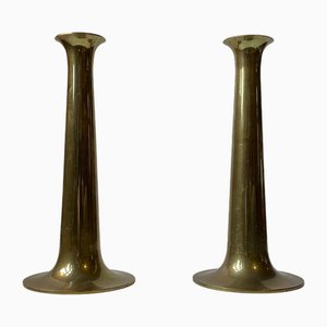 Mid-Century Fanfare Brass Candlesticks by Hans Bolling for Torben Ørskov, 1960s, Set of 2-LCR-1819440