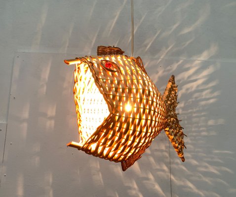 Mid-Century Fish Pendant Lamp, 1960s-UAH-1238776