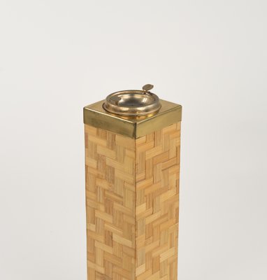 Mid-Century Floor Ashtray in Bamboo and Brass, Italy, 1970s-LYQ-1822412