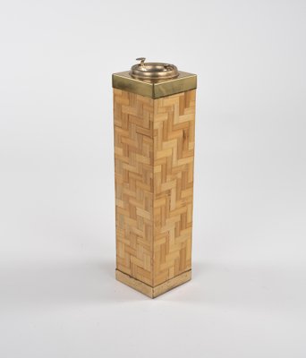 Mid-Century Floor Ashtray in Bamboo and Brass, Italy, 1970s-LYQ-1822412