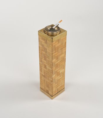 Mid-Century Floor Ashtray in Bamboo and Brass, Italy, 1970s-LYQ-1822412